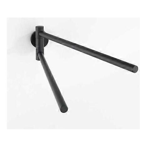 Porte-serviettes mural noir avec 2 bras pivotants, acier inoxydable, 5,5 x 9 x 43 cm (1/4)