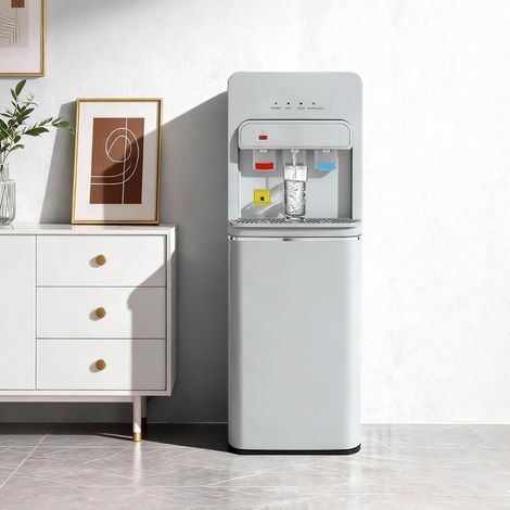 5-Gallonen Elektrisch Heißes und Kaltes Trinkwasser Boden Stehend Wasserspender mit Heiß-, Raum- Kaltauslauf, Bodenbeladung, Bodenbeladung für 5-Gallonen-Flaschen für die Zubereitung von Erfrischungsg (1/5)