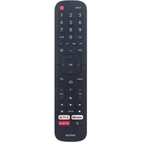 Télécommande de remplacement ERF2F60G - Compatible Hisense Smart TV - Noir - Sans Fonction Vocale (1/2)