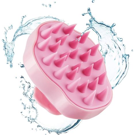 Brosse Pour Cuir Chevelu - Brosse À Shampoing En Silicone Souple - Usage Humide Ou Sec - Pour Hommes Femmes Enfants Animaux - Rose (1/3)