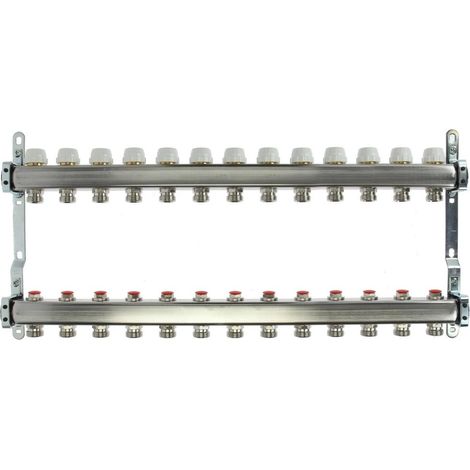 Collecteur plancher chauffant 13 circuits 1'' inox