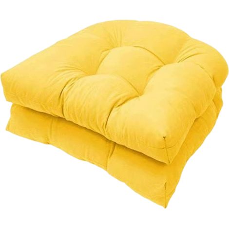Lot de 2 coussins de siège capitonnés Colcolo 48x48cm pour chaises d'intérieur et d'extérieur, compatibles avec fauteuils en osier, chaises berçantes et autres meubles de jardin, terrasse, bureau, etc (1/5)