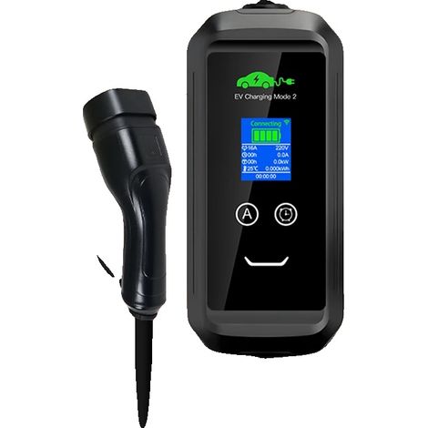 Tragbares EV-Ladegerät, 3,6 kW Leistungsabgabe, Typ 2 Kompatibilität, schwarz (1/2)