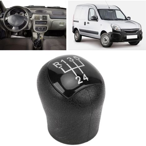 Pommeau de levier de vitesses anti-usure et résistant à la corrosion pour Renault Kangoo 2006-2008, couleur noire (1/5)
