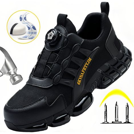 Scarpe antinfortunistiche da lavoro, scarpe sportive leggere, nere, taglia 43
