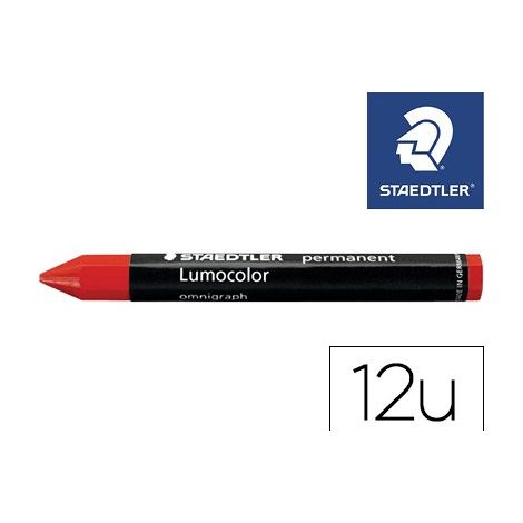 Ceras de colores Staedtler Lumocolor Permanente Rojo (12 Unidades)