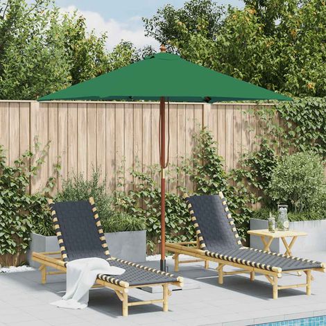 Sombrilla de jardín con palo de madera verde 150x200 cm vidaXL (1/5)