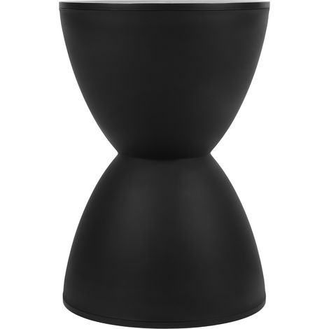 Tabouret rond moderne en forme de sablier, table d'appoint idéale pour se chausser, usage domestique, 43 x 30 cm, noir (1/5)