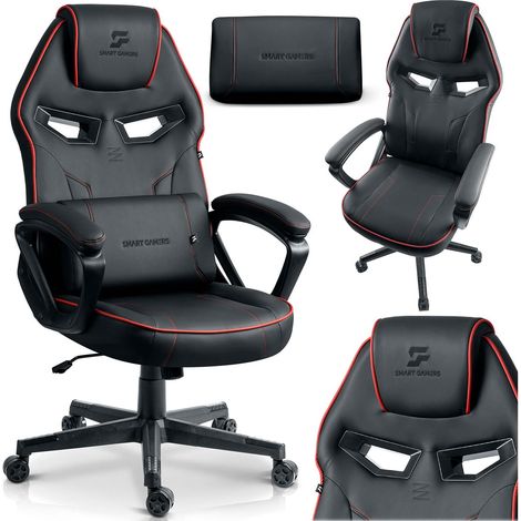 Gaming Chair with Lumbar Support, Adjustable Height, 360 Rotation