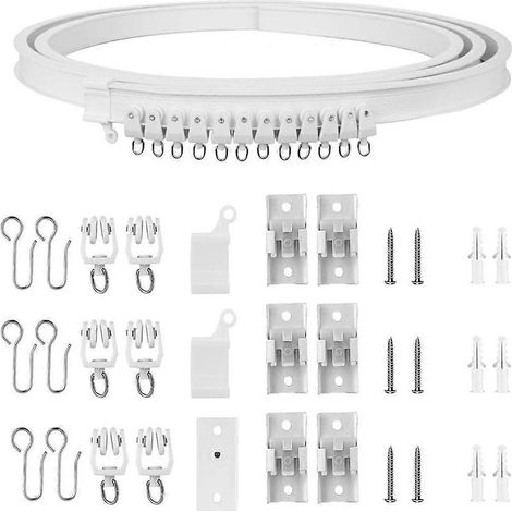 1. Kit de rails de rideaux de plafond Smooth Glides 5 mètres pour suspension élégante de draperies, coulisse fluide garantie. (109 caractères) (1/4)