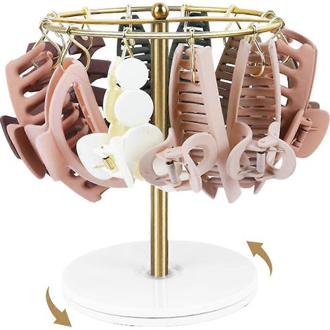 Présentoir rotatif à 360 degrés pour pinces à cheveux, support de rangement en métal pour la chambre et la salle de bain. (1/5)