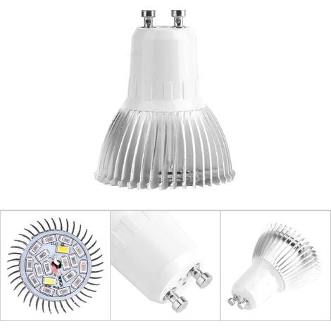 Lampe de culture hydroponique à spectre complet 85-265V 18W 18LED pour fleurs et plantes (GU10)-AquaForge