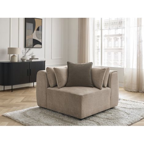 BOBOCHIC - Angle avec têtière pour canapé modulable JANA tissu velours Taupe (1/5)