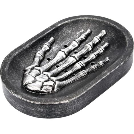 Accessoires de Salle de Bain Savon Artisanal Porte-Savon Porte-Savon Squelette de Main, Noir (1/5)