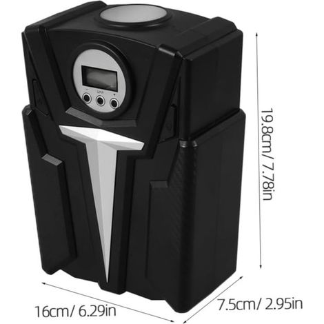 Compresor de neumáticos portátil para coche,multifuncional con pantalla digital e iluminación,bomba eléctrica compacta,de metal y plástico (1/5)