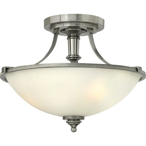 Elstead Truman - 3 Licht Semi Flush Deckenleuchte Antik Nickel, E27 (1/4)