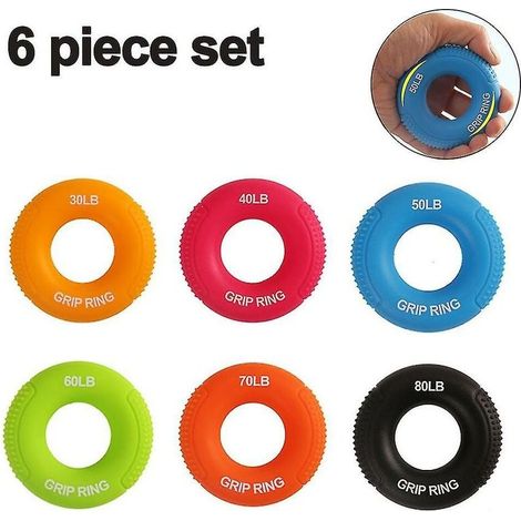 6 pièces renforcement de préhension anneau d'avant-bras exercices de main pince en Silicone (1/5)