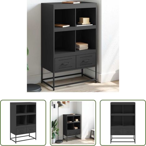 vidaXL Stahl -  Highboard Schwarz 68x39x111,5 cm Stahl (1/5)