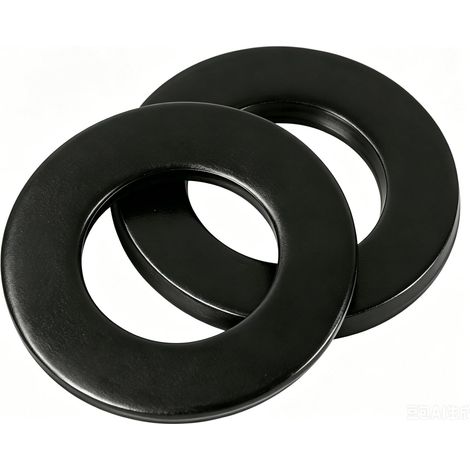 Lot de 10 rondelles plates M16 en acier au carbone 200HV noir galvanisé pour vis, écrous et raccords (1/5)