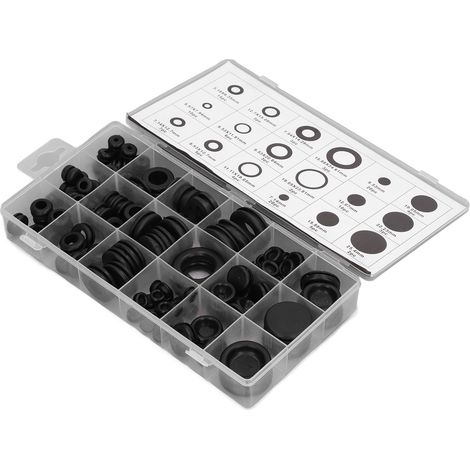 Jeu de 125 œillets caoutchouc assortis, joints toriques d'étanchéité pour automobile, bagues rondes de fixation, kit combiné de remplacement (1/5)