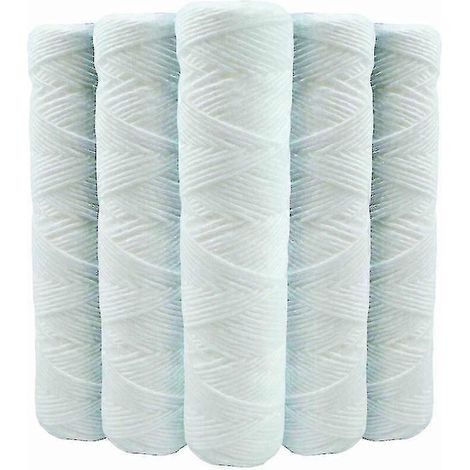 Lot de 5 cartouches filtrantes spiralées anti-sédiments 23 cm (9 pouces) 3/4 - 20 microns Compatibles avec les filtres de 25 cm (10 pouces) Fabriquées en France - kryc