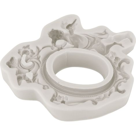 Cadre photo Ange Européen moule en silicone DIY pour fondant, chocolat, gâteau, décoration pâtisserie, outil gris (1/5)
