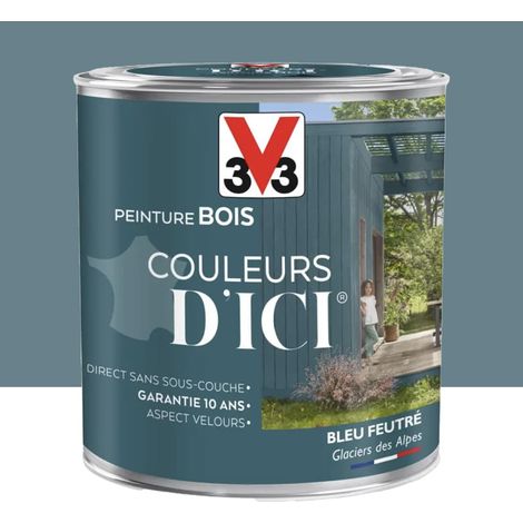 Peinture bois V33 Couleurs d'ICI Bleu feutré 0,5 L (1/3)