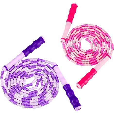 Corde à Sauter - Perles TPU Souples - Poignées Antidérapantes en Caoutchouc - Réglable - Convient pour Enfants Adultes - 2 Pièces (1/3)