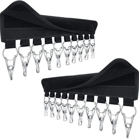 Lot de 2-Organisateur de chapeaux-avec 10 pinces en acier inoxydable-Cintre portable-Pince multifonctionnelle-Gain de place (1/5)