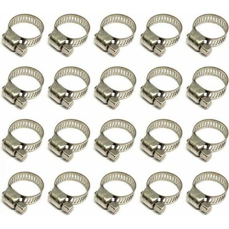 Collier De Serrage - Acier Inoxydable 304 - Réglable 10 À 16 Mm - Pour Tuyau Eau Gaz Câble Robinet - 20 Pièces (1/5)