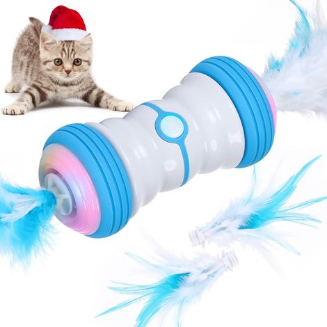 Interaktives elektrisches Katzenspielzeug, Neuheit 2021: automatisch rotierendes Smart-Spielzeug mit bunten LED-Leuchten, USB-aufladbar (Modell 2021).
