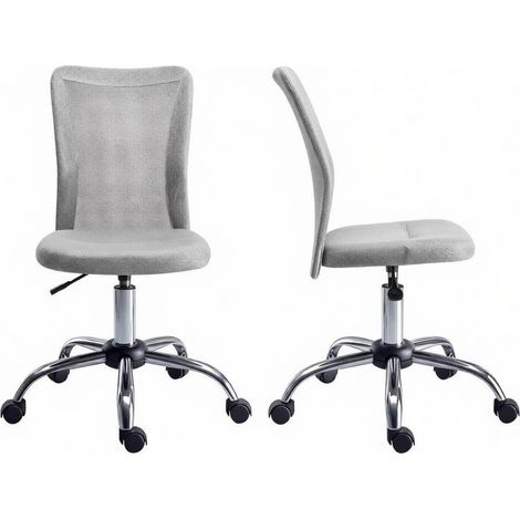 Chaise de bureau ergonomique pivotante 360°, en tissu mesh gris, hauteur réglable, roulettes multidirectionnelles, idéale pour home office - CHICFURN (1/5)
