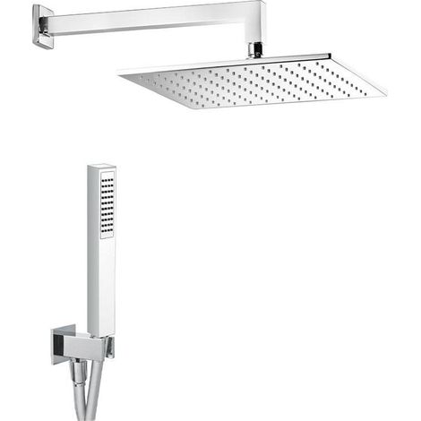 Composizione Doccia Elegance Quadro 20Q in Ottone Cromato con Braccio Doccia + Soffione 200x200 mm Ispezionabile (1/3)
