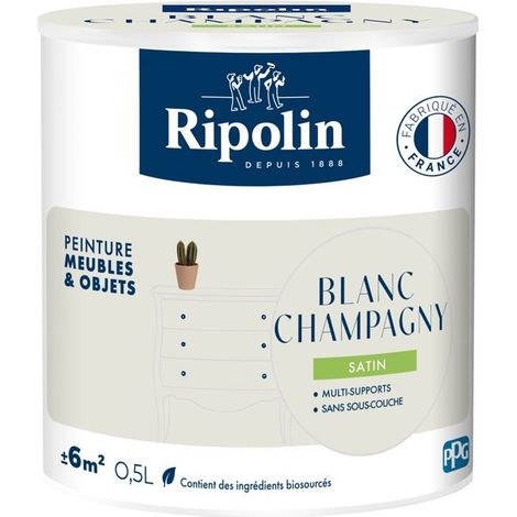 Möbel- und Objektfarbe - Champagnerweiß - Satin - Ripolin - 0,5L