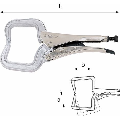 USAG 139 AL 350 mm Pinza regolabile autobloccante con ganasce a collo di cigno