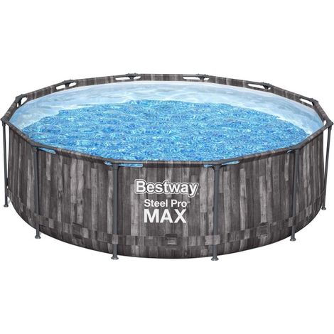 Bestway Piscine hors sol - Ronde - Steel Pro Max - Décor bois - 366 x 100 cm (1/10)