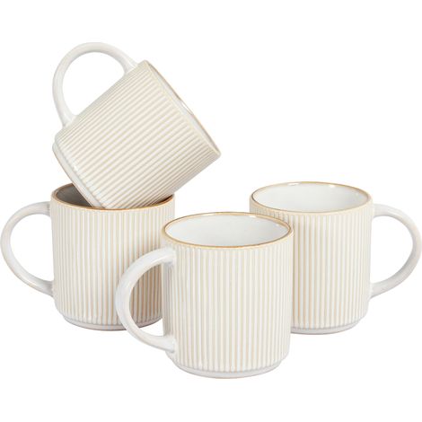 Conjunto de 16 piezas de gres gris claro vajilla 4 personas a mano esmalte Sesame