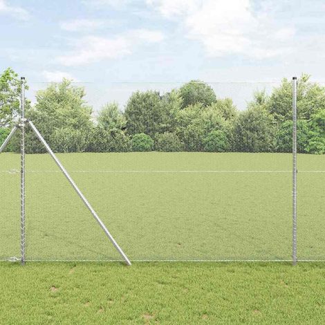 Zaunpfosten Silber 10 x 1,6 m (13 mm Netz) Stahl