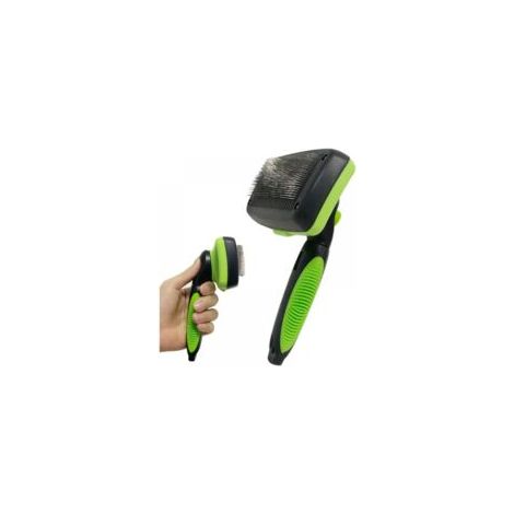 Cepillo para gatos de pelo corto, cepillo de aseo para gatos, cepillo de aseo autolimpiante para perros, cepillo de aseo con púas redondeadas para gatos de pelo corto - Crezuo