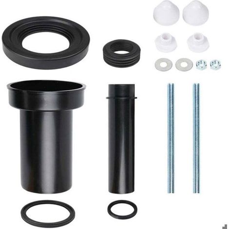 Kit de raccordement pour WC suspendu – Longueur 18,5 cm – Diamètre d'évacuation 90 mm – Tube PE-HD et manchon PP (1/3)