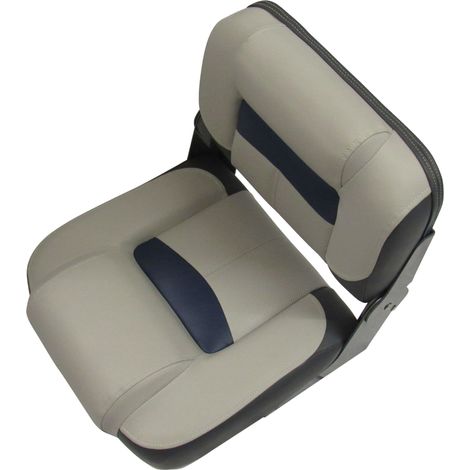 Folding Boat Seat Blue Charcoal (Bass Fishing Vinyl Marine Upholstery Speedboat) (1/5)