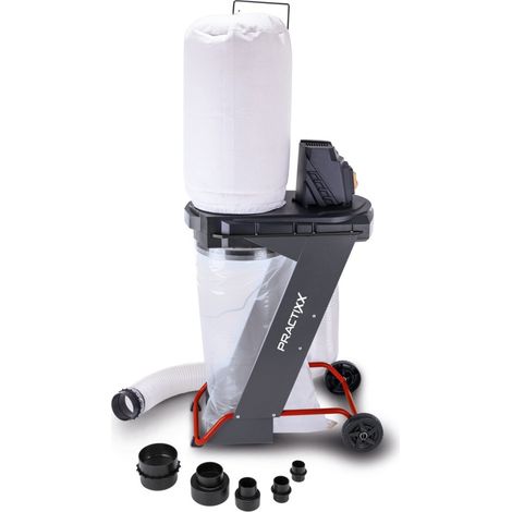 Absauganlage PX-AS-550 Practixx - 75L Volumen 550W Luftleistung 1150m3/h 4-tlg Set + 5x Säcke