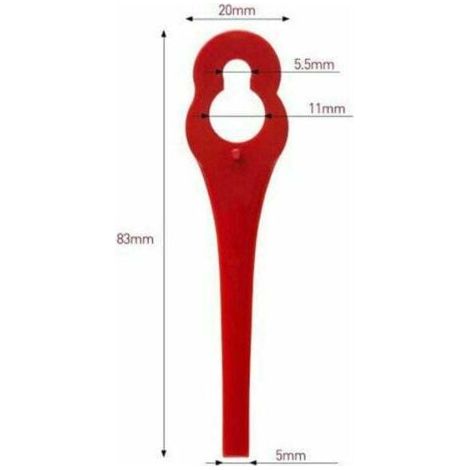 Lot de 100 Lames en Plastique de Rechange pour Coupe Bordure Florabest LIDL FRTA 20 A1,FAT 18B3, FRT18A,