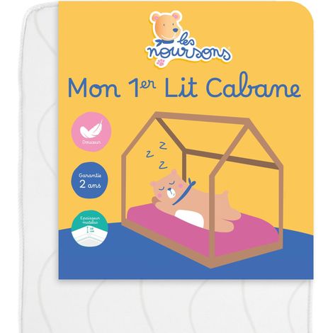 Les noursons - Matelas Enfant / Bébé 80x160 cm - Idéal pour Lit Cabane / Lit Gigogne - Réversible - Oeko Tex - Garantie 2 ans