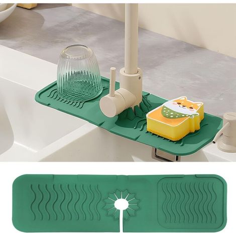 Silicone drain mat for kitchen, green splash guard mat (1/5)