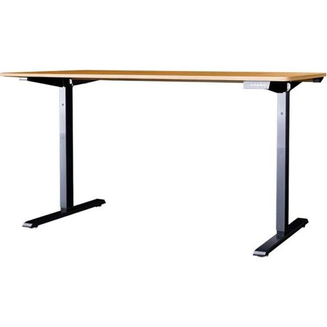 Bureau électrique ZENTOR 120 cm en chêne massif réglable en hauteur – Style industriel (1/5)