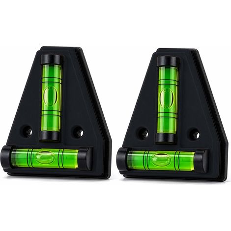 Wiltec Wasserwaage magnetisch 2 Stück Kreuzwasserwaage aus ABS mit Magnetrückseite mit je 2 Libellen, Magnetwasserwaage für Wohnmobil, Haushalt und Bau (1/5)