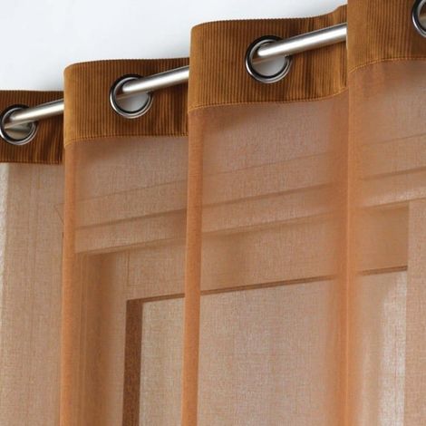 Voilage sable 140 x 240 cm Cotelé camel (1/3)