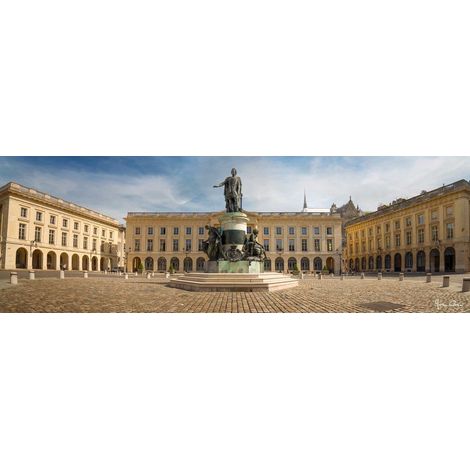 Tableau sur toile place royale de Reims 45x135 cm - Impression sur Toile Murale Décorative - Image imprimée en HD sur Toile - Toile sur Châssis en Bois FSC - Fabriqué en France (1/4)