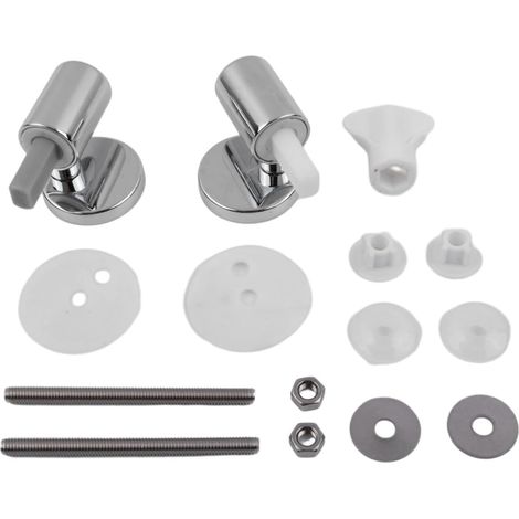 Toilet Seat Hinge Set Replacement Parts Zinc Alloy Toilet Seat Lid Hinge Connector for Home Bathroom Fixings with Bolts Screws and Nuts (1/5)